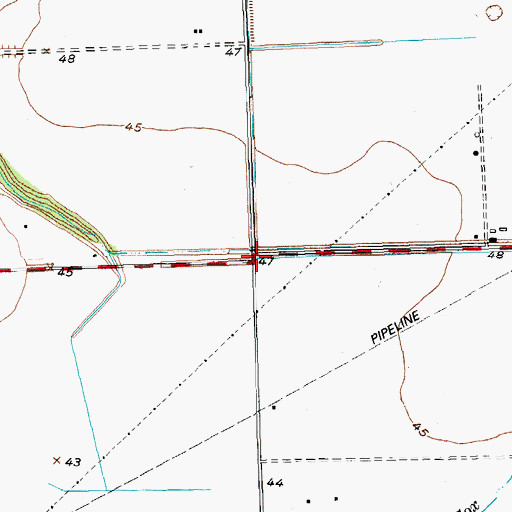 Topographic Map of Red Bluff, TX
