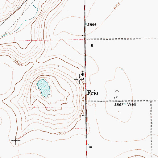 Topographic Map of Frio, TX