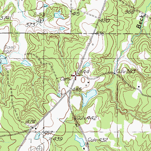 Topographic Map of Bryce, TX