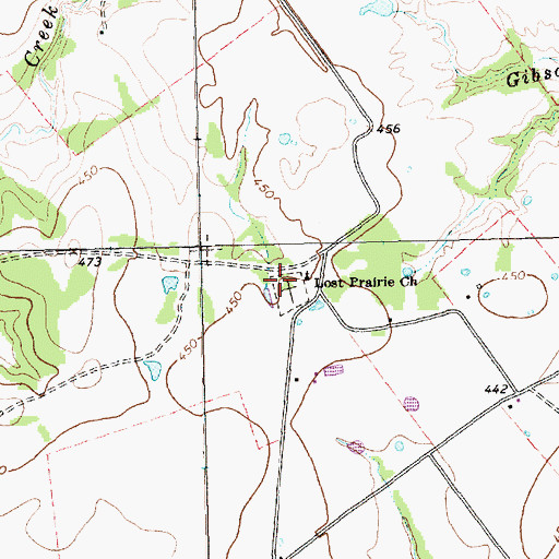 Topographic Map of Lost Prairie, TX