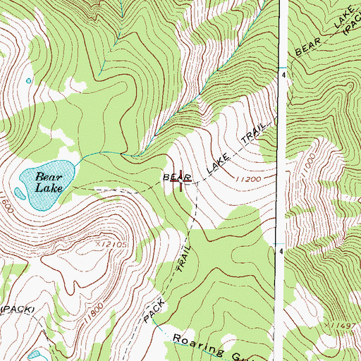 Topographic Map of Bear Lake Trail, CO