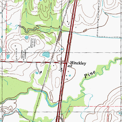 Topographic Map of Hinckley, TX