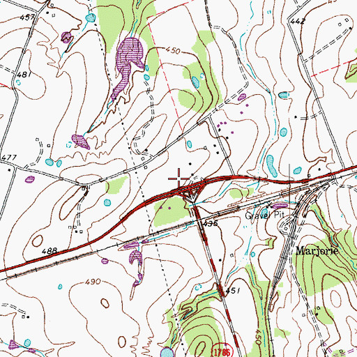Topographic Map of Handy, TX