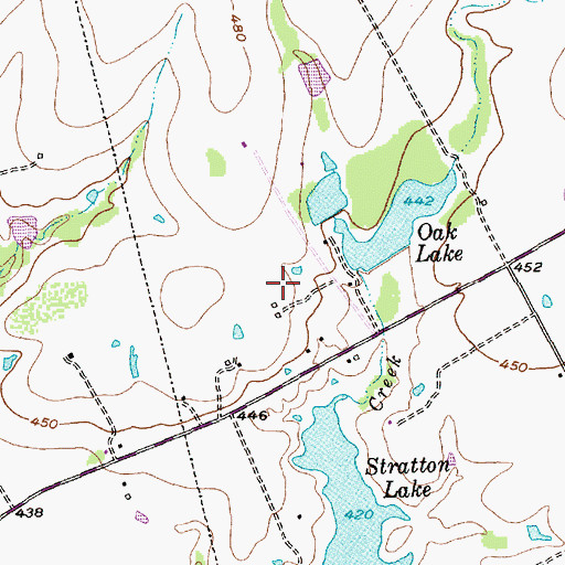 Topographic Map of Oaklake, TX