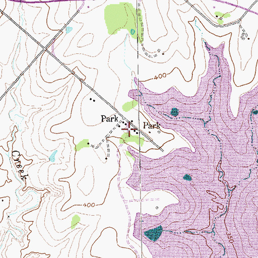 Topographic Map of Park, TX