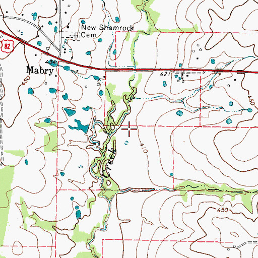 Topographic Map of Batesville, TX