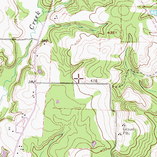 Topographic Map of Mings Chapel, TX