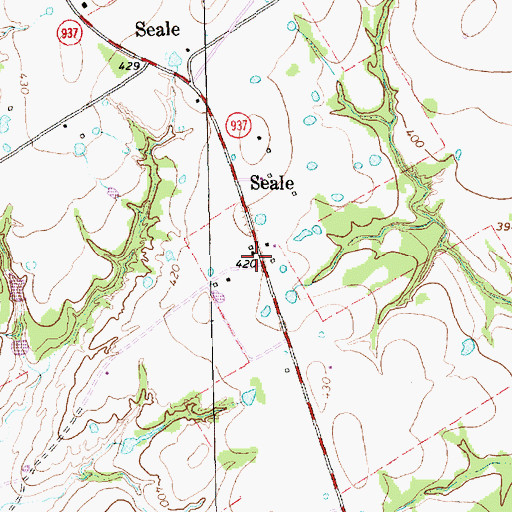 Topographic Map of Seale, TX