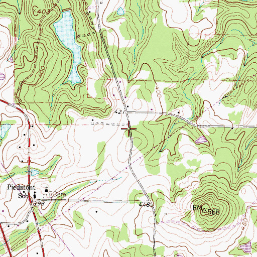 Topographic Map of Pattonfield, TX