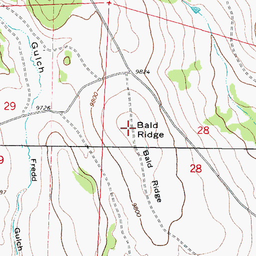 Topographic Map of Bald Ridge, CO