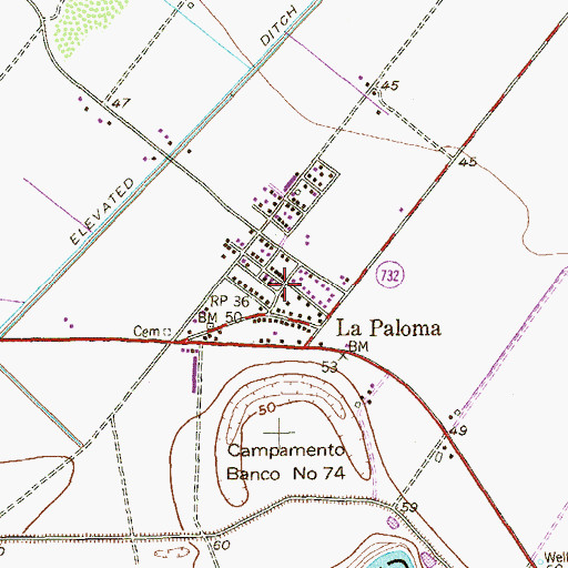 Topographic Map of La Paloma Junction, TX
