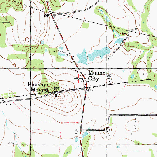 Topographic Map of Mound City, TX