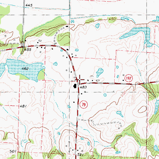 Topographic Map of East Direct, TX