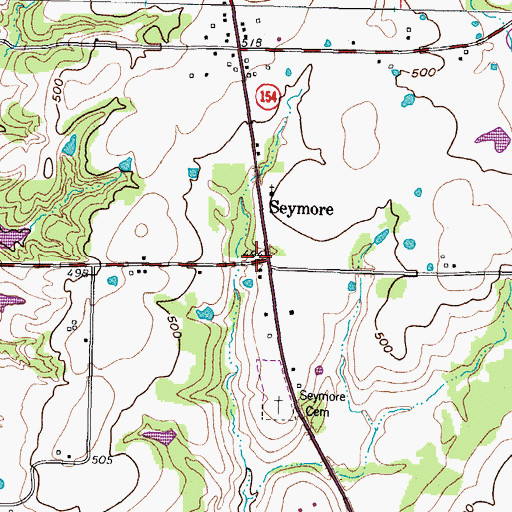 Topographic Map of Crossroads, TX