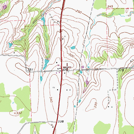 Topographic Map of Gleckler, TX
