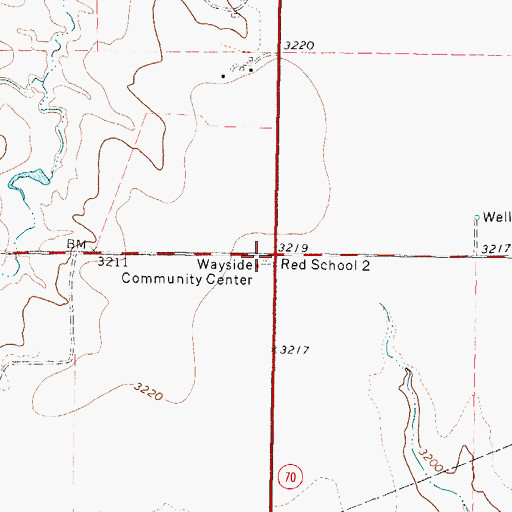 Topographic Map of Wayside, TX