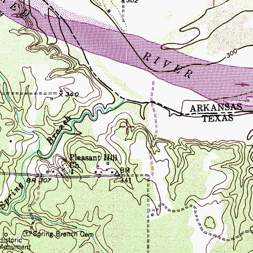 Topographic Map of Spanish Bluff (historical), TX