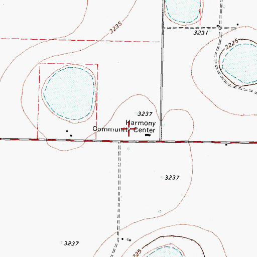 Topographic Map of Harmony, TX