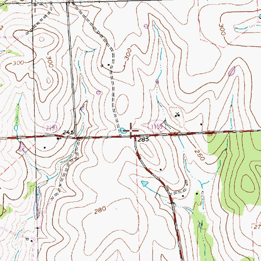 Topographic Map of Whitman, TX