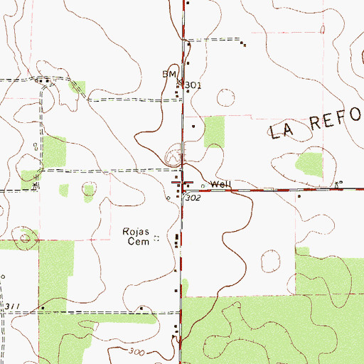 Topographic Map of El Centro, TX