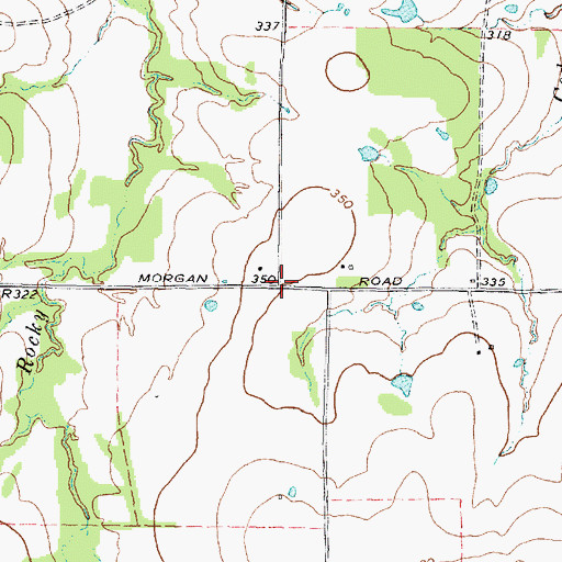 Topographic Map of Wesley Grove, TX