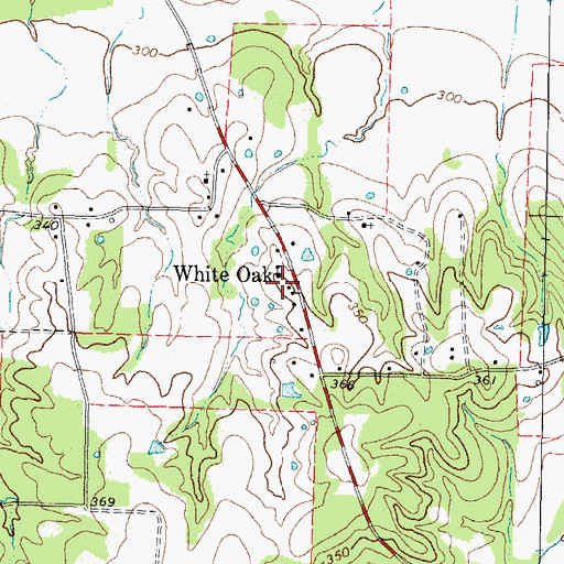 Topographic Map of White Oak, TX