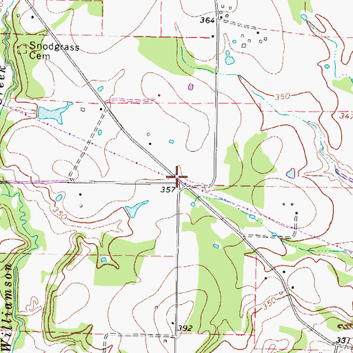 Topographic Map of Roeder, TX
