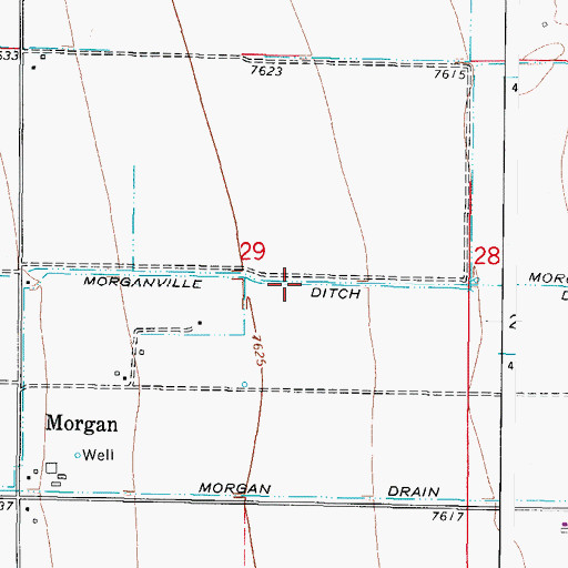 Topographic Map of Morganville Ditch, CO