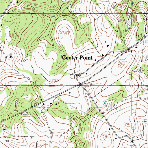 Topographic Map of Center Point, TX