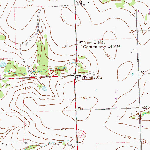 Topographic Map of New Bielau, TX