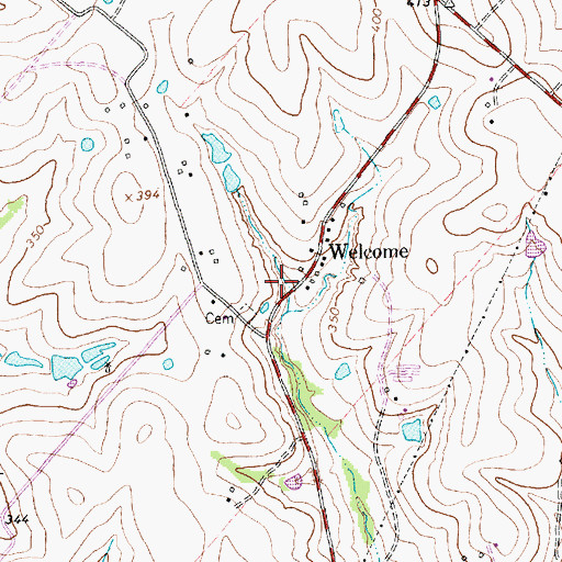 Topographic Map of Welcome, TX