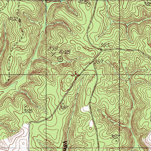 Topographic Map of Camp Worth (historical), TX
