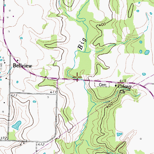 Topographic Map of Colony, TX