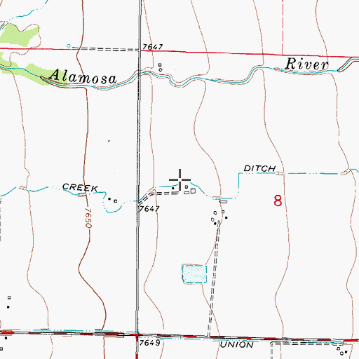 Topographic Map of Spring Creek Ditch, CO