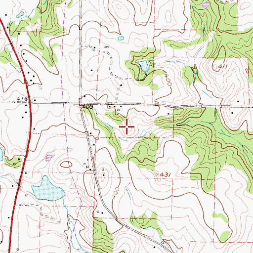 Topographic Map of Piedmont, TX