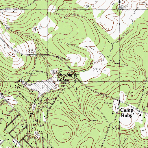 Topographic Map of Camp Ruby, TX