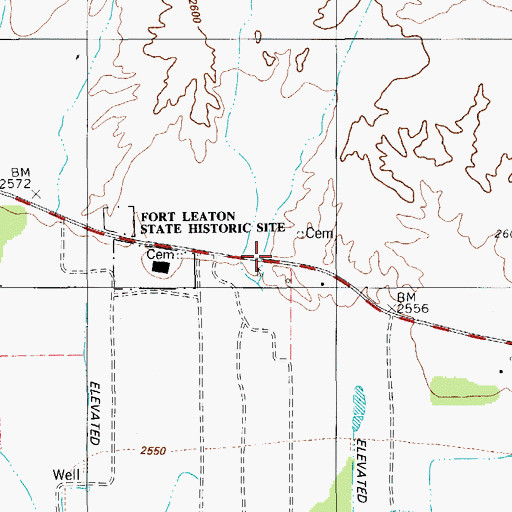 Topographic Map of Fort Leaton (historical), TX