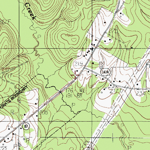 Topographic Map of Quicksand, TX