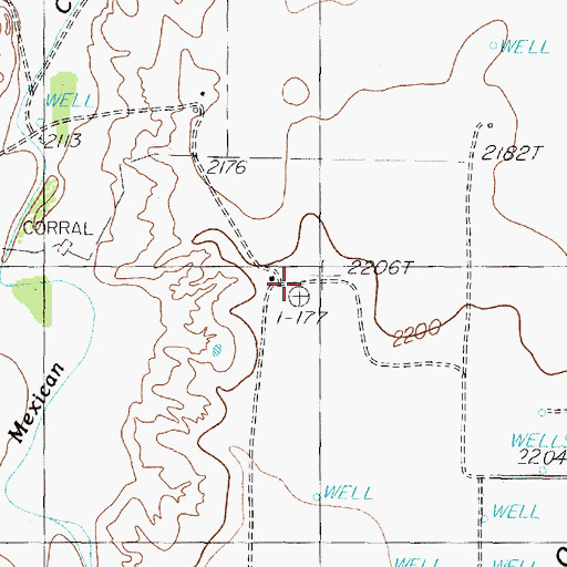 Topographic Map of Antelope Flats, TX