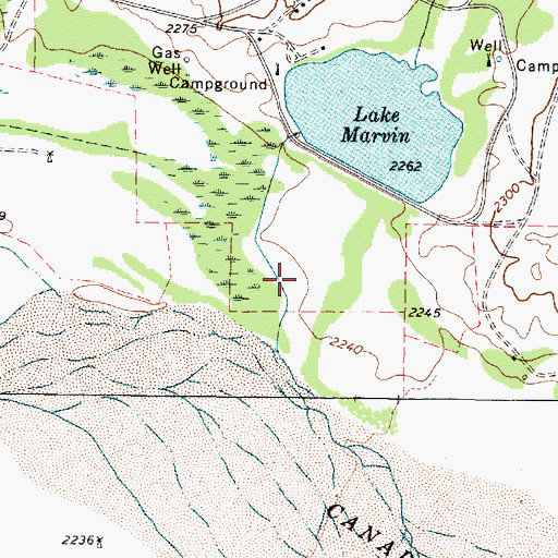 Topographic Map of Springers Ranch (historical), TX