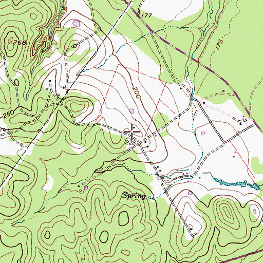 Topographic Map of Darby Hill, TX