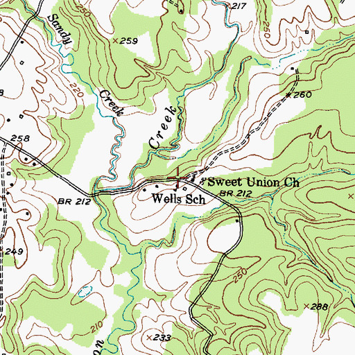 Topographic Map of Sweet Union, TX