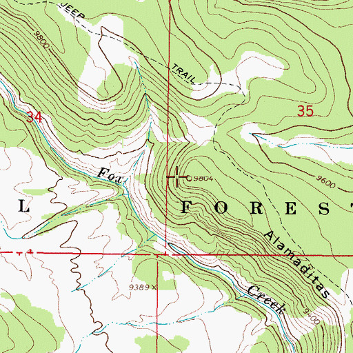 Topographic Map of Alamaditas Mesa, CO