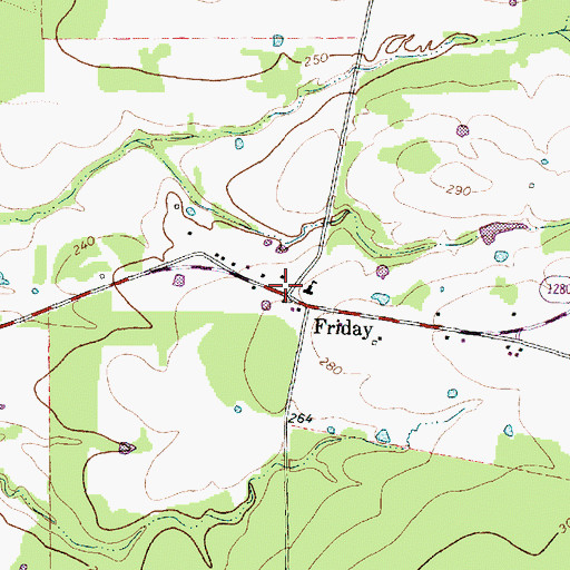 Topographic Map of Friday, TX
