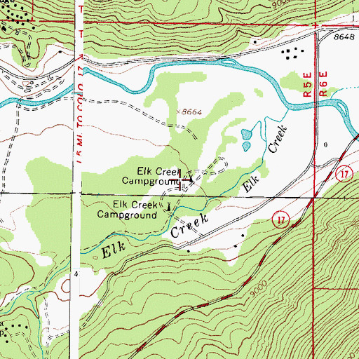 Topographic Map of Elk Creek Campground, CO