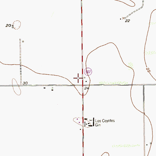 Topographic Map of Los Coyotes, TX