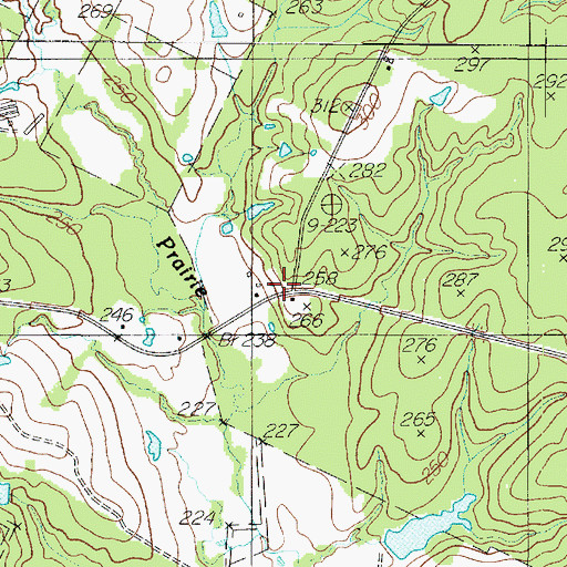 Topographic Map of Alexanders Store, TX