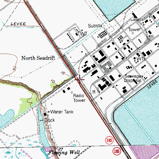 Topographic Map of North Seadrift, TX