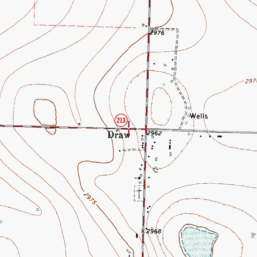 Topographic Map of Draw, TX