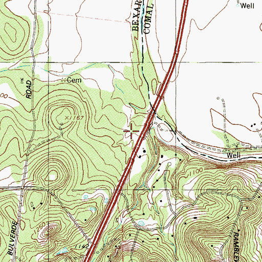 Topographic Map of Specht Store, TX